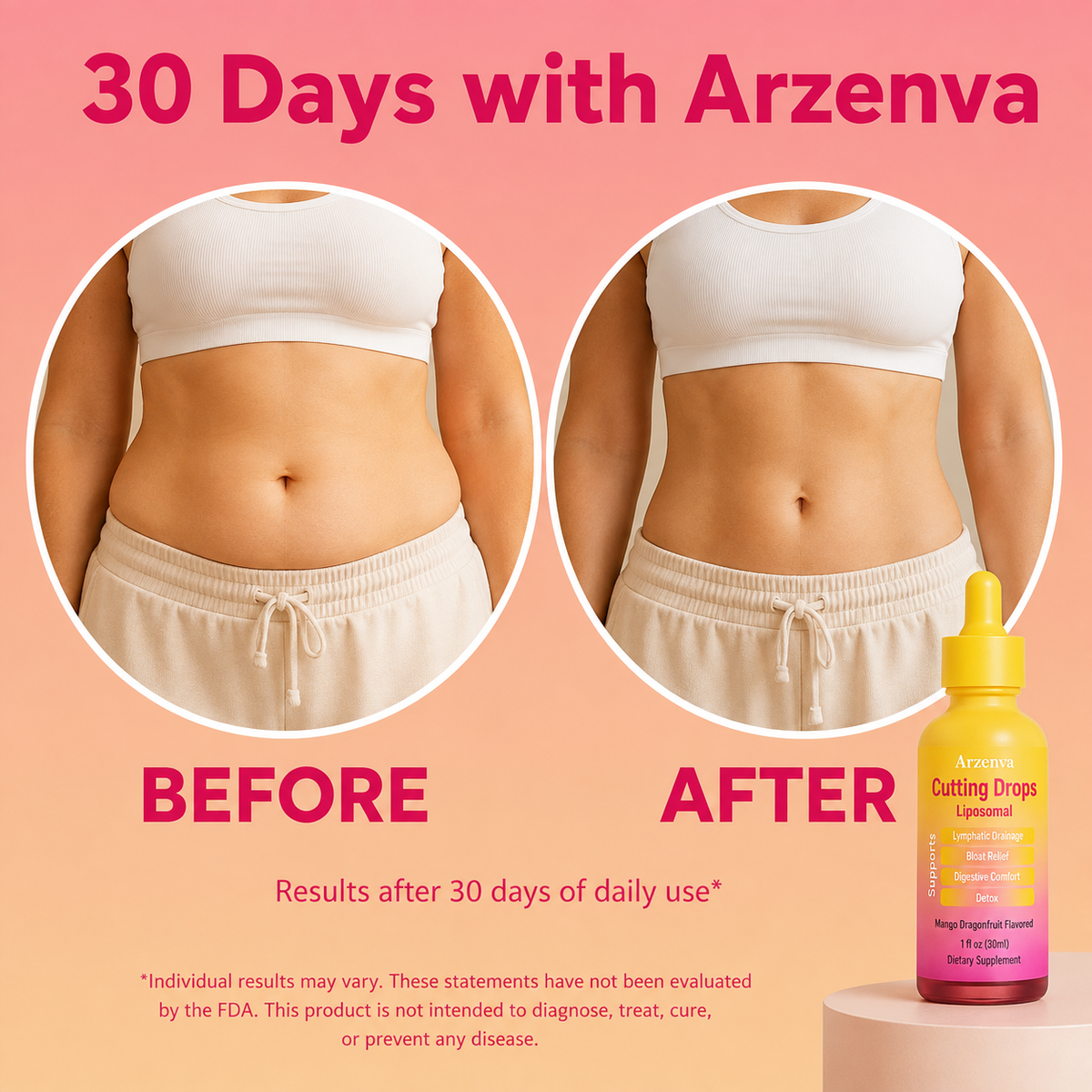 Arzenva Cutting Drops – Debloat & Lymphatic Support