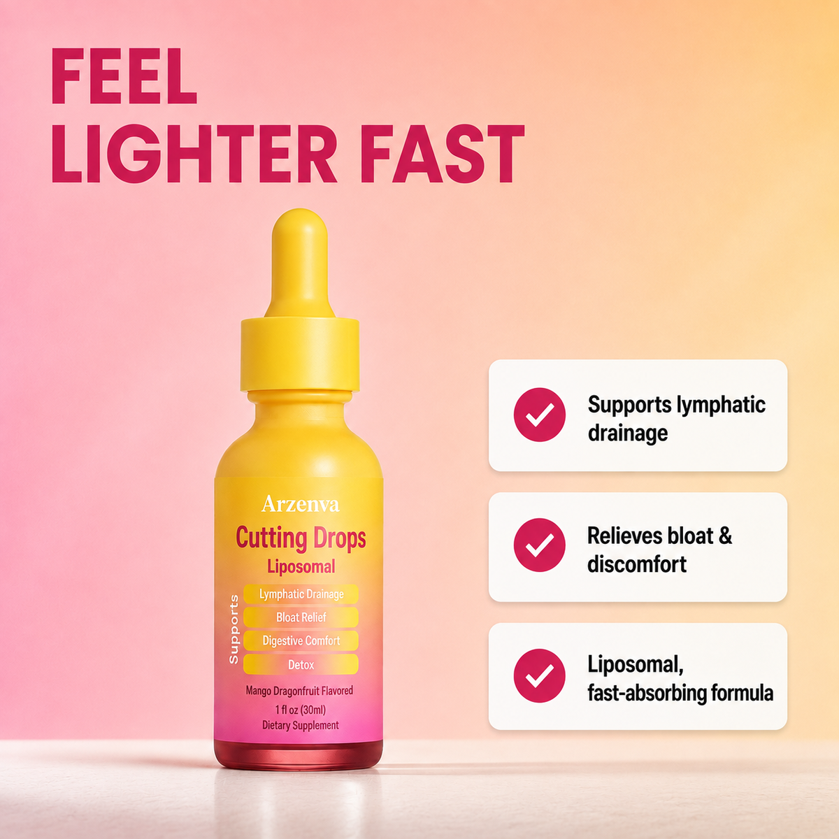 Arzenva Cutting Drops – Debloat & Lymphatic Support