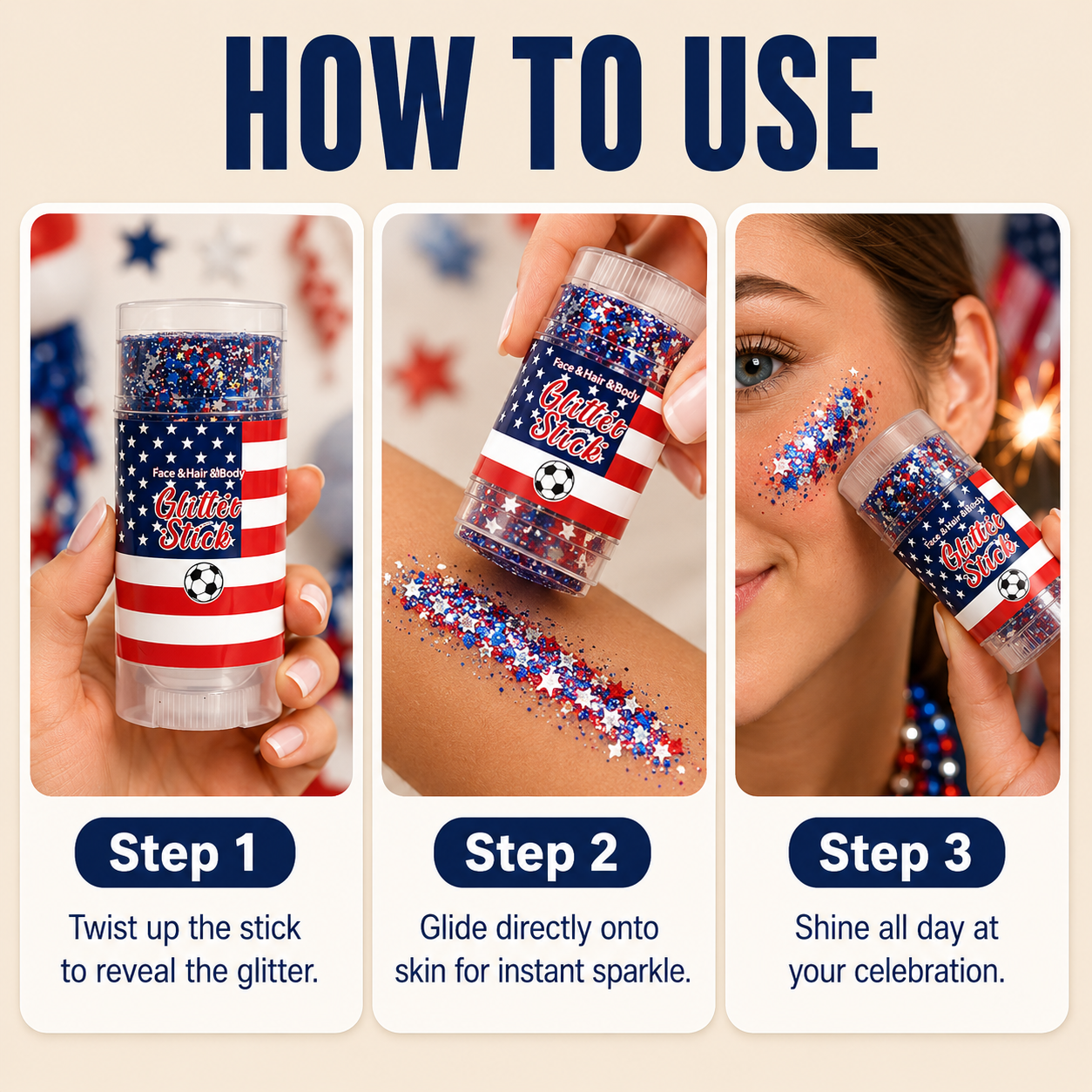 4th of July Glitter Stick