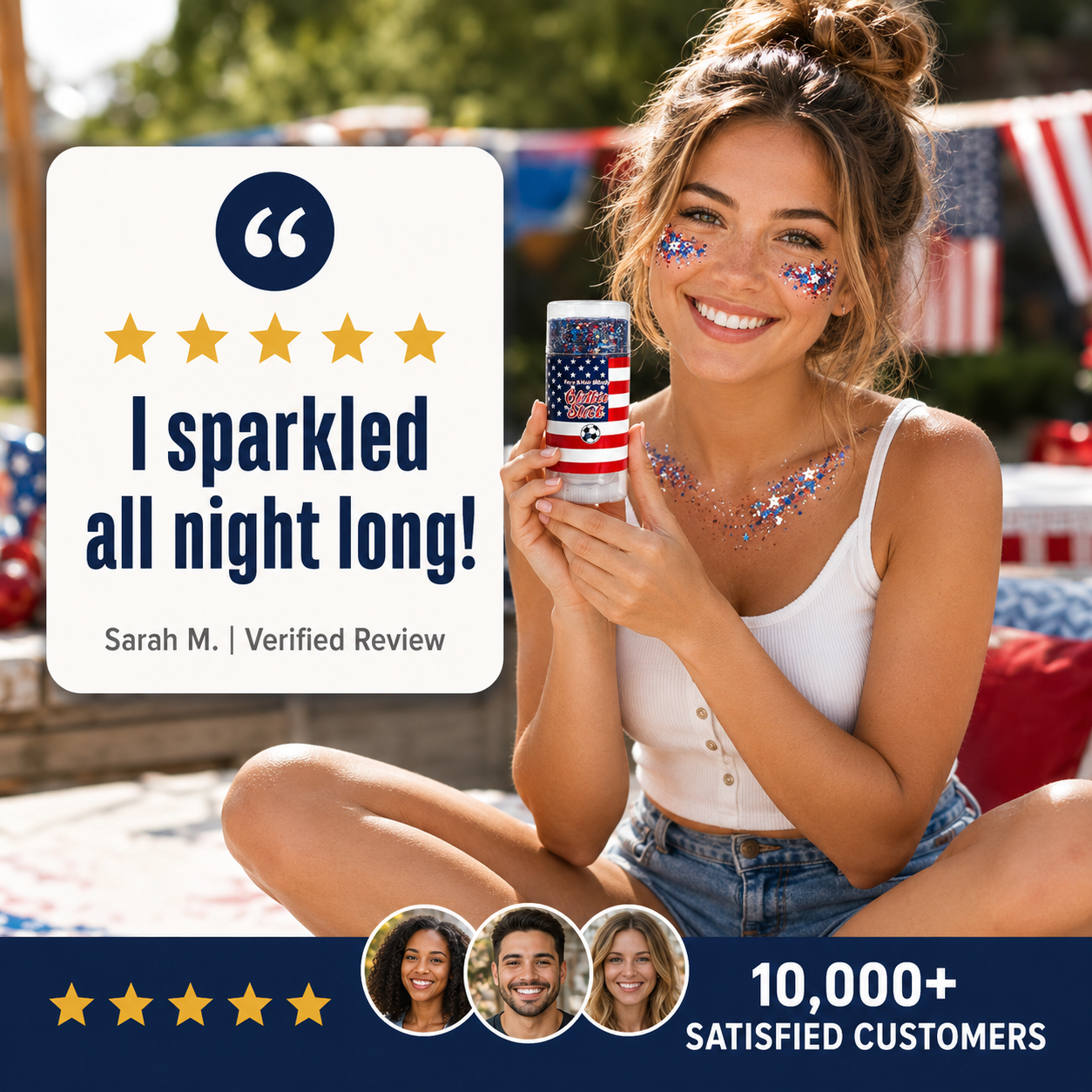 4th of July Glitter Stick